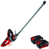 Einhell GE-CH 1855/1 Li PXC + Twinpack - Masina de tuns gard viu 62 cm + Set 2 acumulatori Li-Ion 18 V 4 Ah