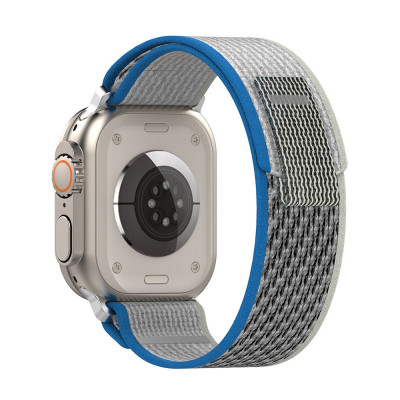 Curea pentru Apple Watch 1/2/3/4/5/6/7/8/SE/SE 2 (38/40/41mm) - Techsuit Watchband (W039) - Blue / Gray foto