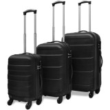 VidaXL Set valize rigide, negru, 3 buc., 45,5/55/66 cm