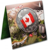 CANADA 2015 -25 Dolari -partial colorat -Ag. 99,99% / 7,96 gr &ldquo;Canadian Flag&rdquo; BU, America de Nord