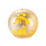 Sfera decorativa Craciun sticla aurie cu led II 9.5x9 cm