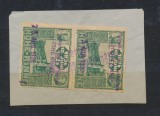 Posta locala Paltinis HOHE RINNE fragment plic din 1926 pereche 50 Bani / 1924 stampile rarisime, posibil unicat