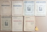 Memorii Nicolae Iorga vol I+II+III+IV+V+VI+VII la Vol I + III semnaturi justificare tiraj