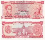 1974 (29 I), 5 Bol&iacute;vares (P-50h) - Venezuela - stare UNC