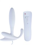 Stimulator Prostata Anal Pleasure 7 Moduri Vibratii Silicon Alb 12.5 cm