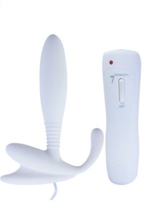 Stimulator Prostata Anal Pleasure 7 Moduri Vibratii Silicon Alb 12.5 cm foto