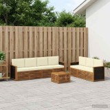 Cumpara ieftin Set de canapele de exterior 8 buc. 7-Locuri Natural si Crem