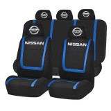 Set Huse Scaune Universale Compatibile cu Nissan &ndash; Negru/Albastru