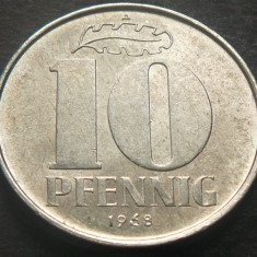 Moneda 10 PFENNIG - RD GERMANA / GERMANIA DEMOCRATA, anul 1968 * cod 2855 B