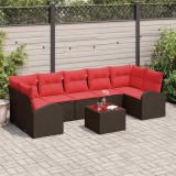vidaXL Set de canapele pentru grădină Maro și roșu 55 x 55 x 37 cm 3345964