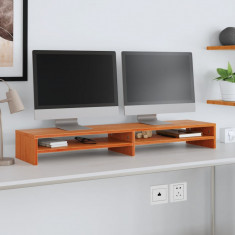 vidaXL Stand pentru monitor, maro ceruit, 100x24x13 cm, lemn masiv pin