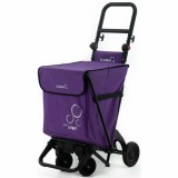 Cărucior cumpărături Garmol MINIJUMBO TRA Violet 44L, pliabil, cu 4 roți, buzunar frontal, ușor, metalic