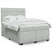 vidaXL Pat box spring cu saltea, gri deschis, 160x200 cm, catifea 3290954