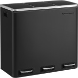 SONGMICS Cos de gunoi din inox cu 3 compartimente colectare selectiva, cu galeti interioare, 3x18litri, negru Household NewTrend