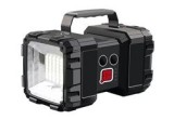 Lanternă LED, 7 moduri, alimentare USB, plastic, neagră, 17.7x10 cm
