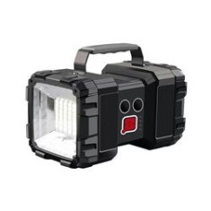 Lanternă LED, 7 moduri, alimentare USB, plastic, neagră, 17.7x10 cm