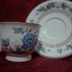 SET / CANA SI FARFURIE DIN PORTELAN JAPONEZ NORITAKE ,,BLEUFLEUR,,