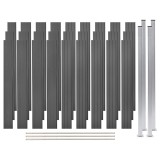Set panouri de gard, 3 pătrate, gri, 526 x 187 cm, WPC