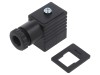 Conector Fișă Contact Bobină IP65 Pneumatic 3 Pini Tensiune 0-230V Negru