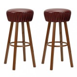 Cumpara ieftin Scaune de bar, 2 buc., maro, piele ecologica