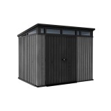 Curver Casuta de gradina din plastic Signature PENT 9x7, gri venetian Mobalis Homvera