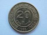 20 CENTIMOS 1986 PERU, America Centrala si de Sud