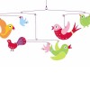 Carusel Muzical Patut Bebelusi Djeco Pasari Bleu Galben 0-1 An + Baterii. Decoratiune Mobila Camera Copii Fete Baieti. Jucarie Textil Plus