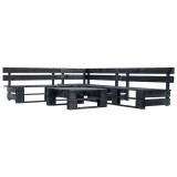 Cumpara ieftin Set mobilier gradina din paleti, negru, 4 piese, lemn
