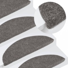 Gossi covorase scari autoadezive, 15 buc., gri, 56x17x3 cm