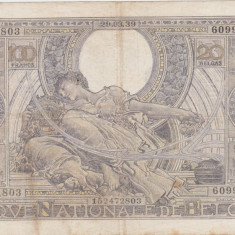 Belgia 100 Francs 20 Belgas 1939 VF