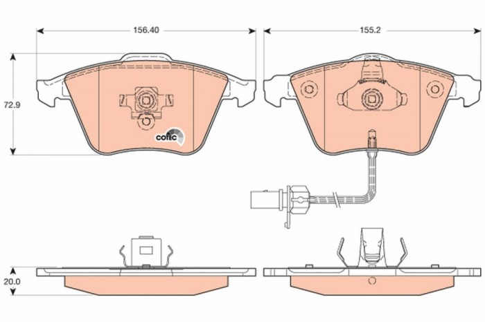 TRW GDB1617 COTEC set placute frana,frana disc