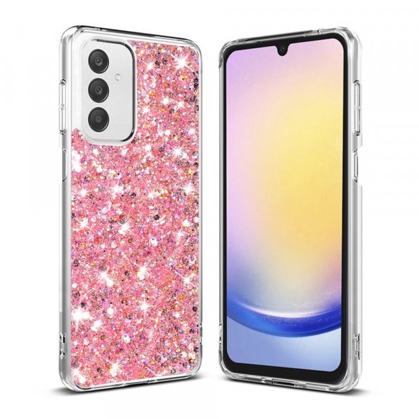 Husa pentru Samsung Galaxy A25 A256, Techsuit, Sparkly Glitter, Roz
