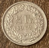 C50 - Moneda foarte veche - Elvetia - 1/2 franci - 1969