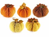 Set 5 dovleci decorativi textil multicolor &Oslash; 9 cm x 9,5 H