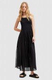 AllSaints rochie din bumbac IRIS DRESS culoarea negru, maxi, evazati, W068DA