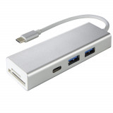 Cumpara ieftin Hub Hama USB 3.1 Type-C 5-in-1, 2 x USB-A, USB-C, SD/microSD Card Reader