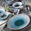 Serviciu de Masa Portelan 24 Piese Kutahya Porselen Albastru Multicolor, Set Farfurii Complete, Design Modern