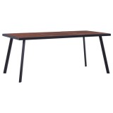 Cumpara ieftin Masă de bucătărie, natural și negru, 180x90x75 cm, MDF