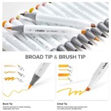 Set 36 markere - Ohuhu Honolulu - Skin Tones Brush &amp; Chisel | Ohuhu