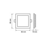 3W Spot LED incastrabil patrat