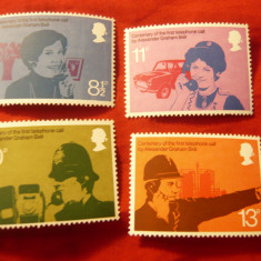 Serie Marea Britanie 1976 - 100 Ani - Telefonul , 4 valori