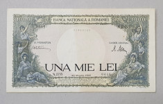 BANCNOTA DE UNA MIE LEI , EMISA DE BANCA NATIONALA A ROMANIEI LA 20 MARTIE 1945 , DESENATA DE N. GRIGORESCU * foto