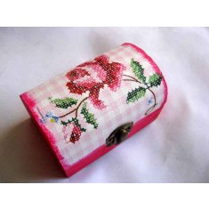 Cutie de lemn bijuterii cu model floral 27719