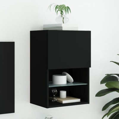 Gossi comoda tv cu lumini led, negru, 40,5x30x60 cm foto