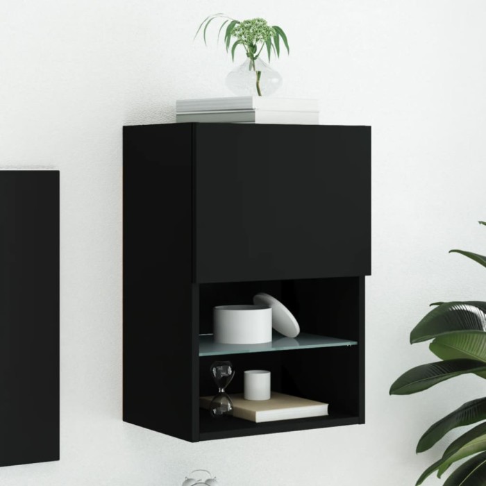 Gossi comoda tv cu lumini led, negru, 40,5x30x60 cm
