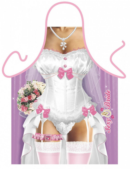 Sexy Bride - Șorț amuzant cu model de mireasă sexy