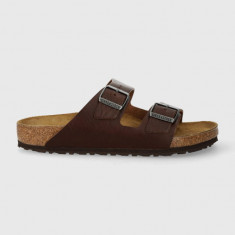 Birkenstock șlapi de piele Arizona BG bărbați, culoarea maro, 1023117