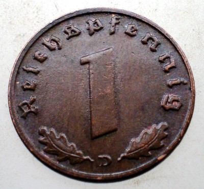 B.092 GERMANIA 1 REICHSPFENNIG 1939 D foto