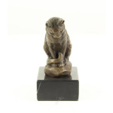 Pisicuta sezand- statueta din bronz pe un soclu din marmura BE-92, Animale