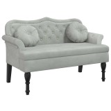 Cumpara ieftin Banca cu perne gri deschis 120,5x65x75 cm catifea